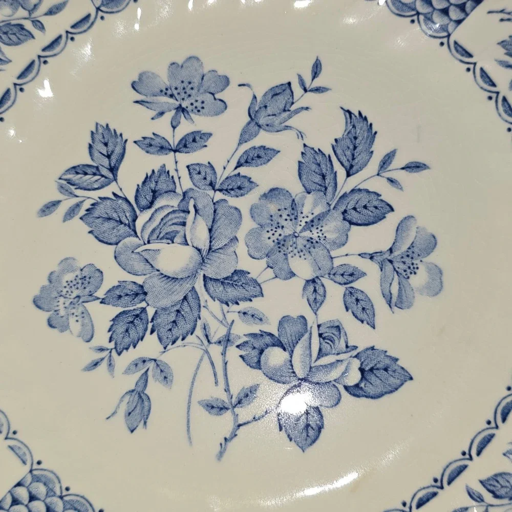 Myott Melody Side Plate Ironstone Blue White Vintage 1982 Floral England 7.6